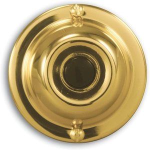 Heath Zenith SL-913-02 Wired Push Button, Polished Brass Finish